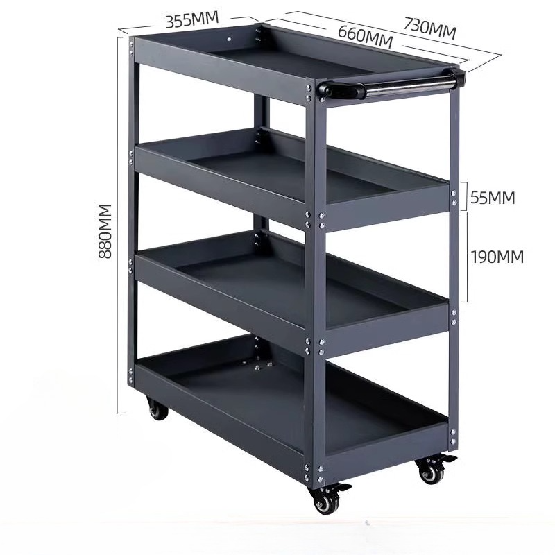 Workshop Tools Shelf - tool cart trolley three-layer tool cabinet