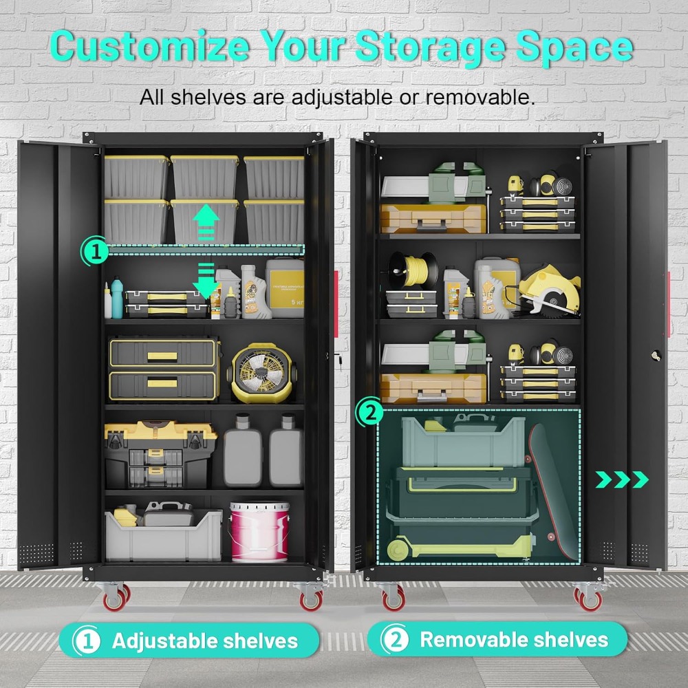 Lockable Metal Garage Storage  - Workshop Tools Shelf ulasan dan harga