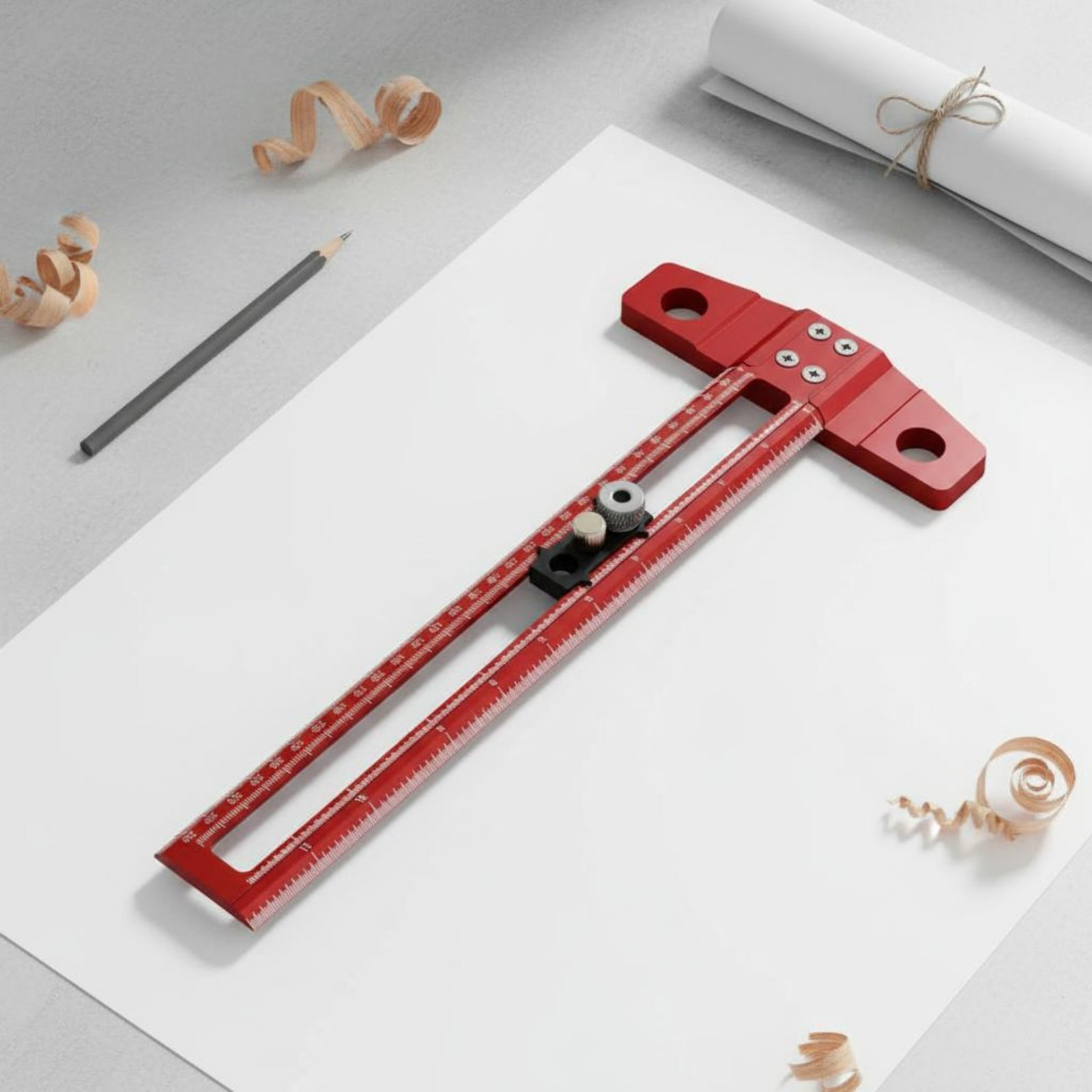 T-Square Ruler Drill Hole Guid - Workshop Marking Tools ulasan dan harga