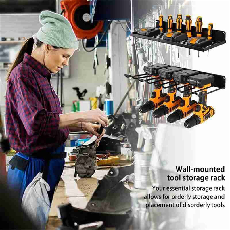 Hand Drill Tool Holder Wall Mo - Workshop Tools Shelf ulasan dan harga