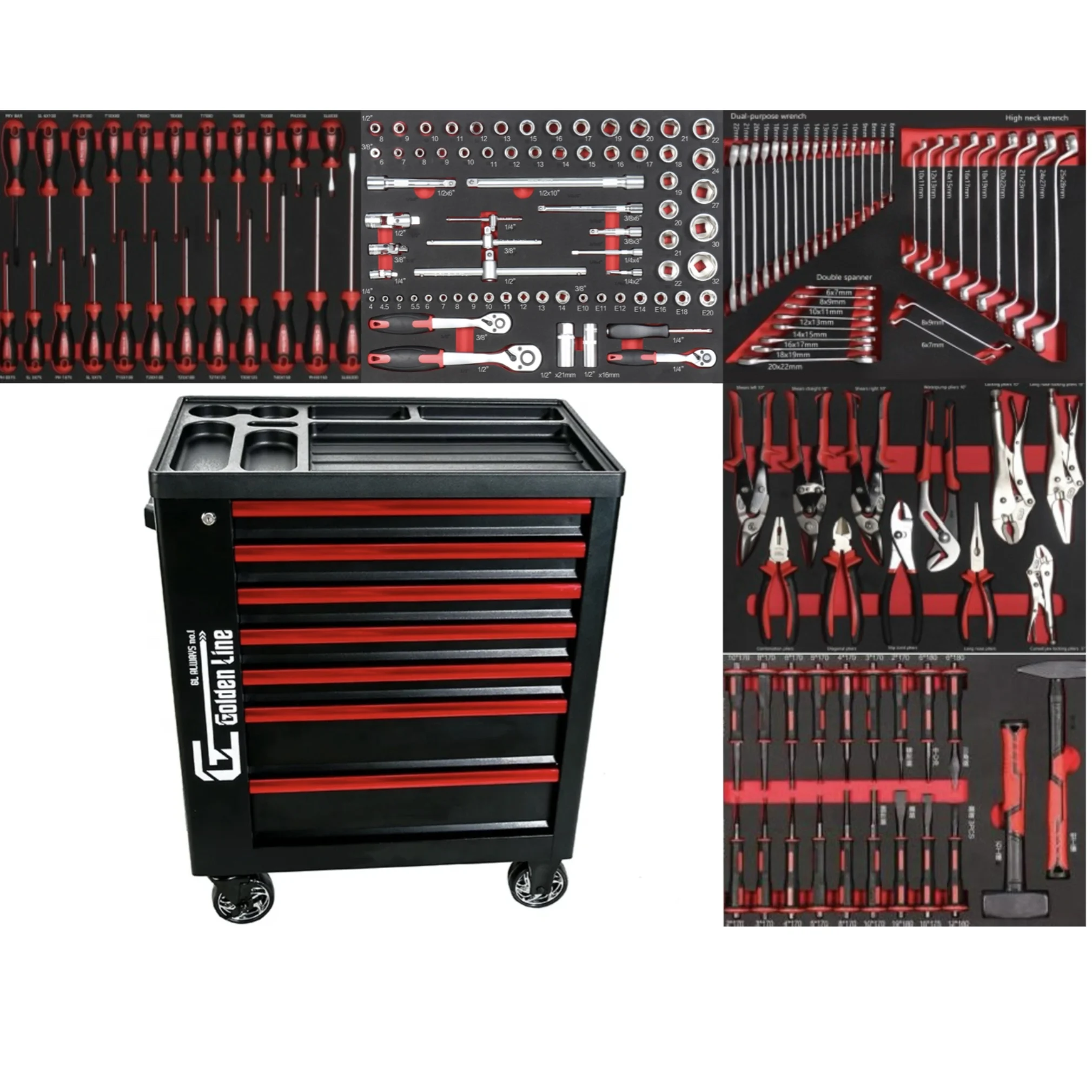 7 Drawer Tool Box 5 Layer 168p - Workshop Tools Trolley ulasan dan harga