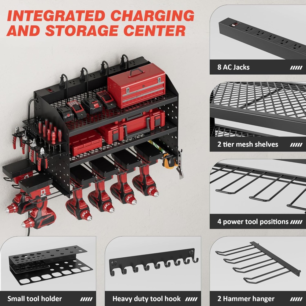 Power Tool Organizer Wall Moun - Workshop Tools Shelf ulasan dan harga
