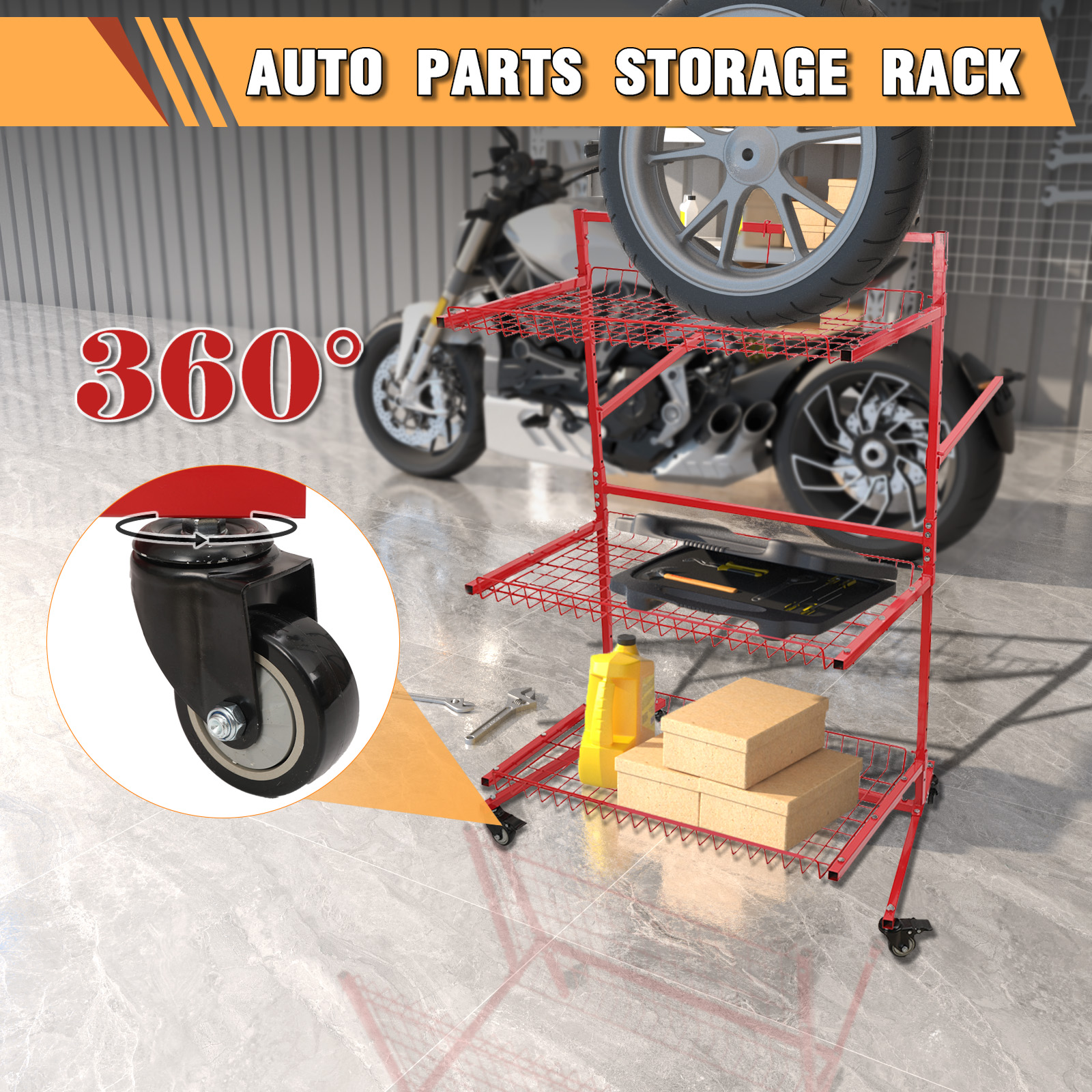 3 Layer Automotive Parts Manag - Workshop Tools Shelf ulasan dan harga