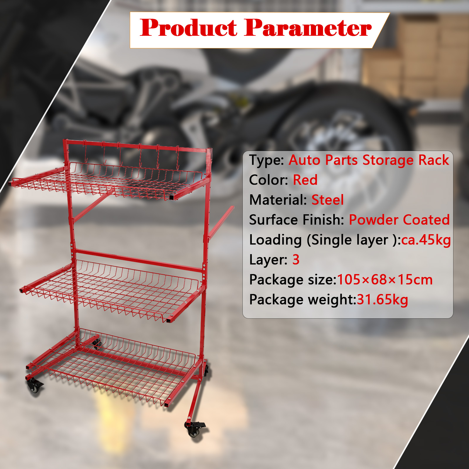 3 Layer Automotive Parts Manag - Workshop Tools Shelf ulasan dan harga