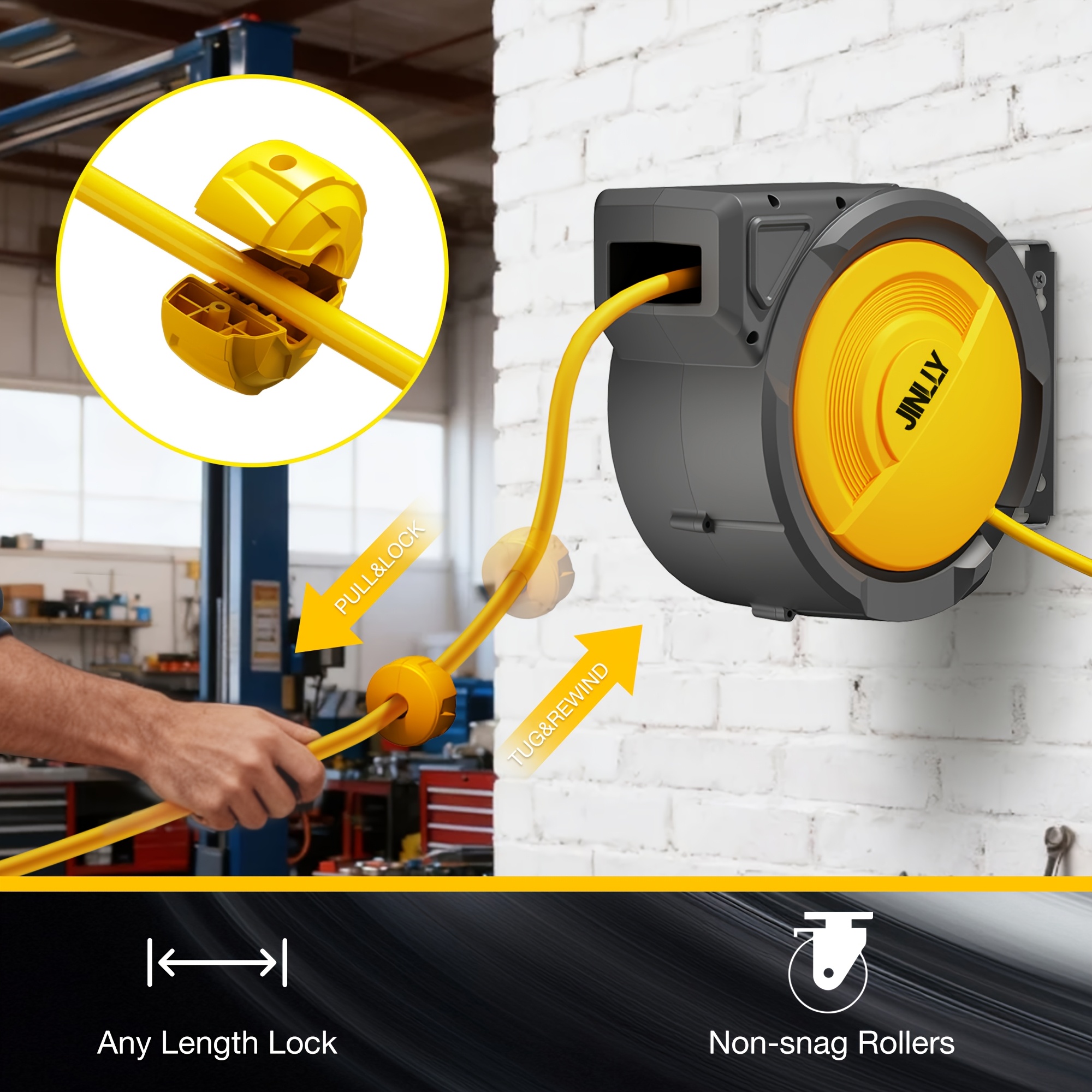 Heavy-Duty Retractable Air Hos - Tools Workshops ulasan dan harga