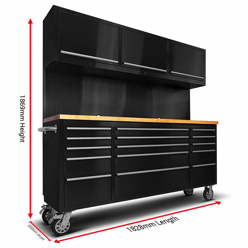 Tool Chest on Wheels 72 in Cle - Workshop Tools Trolley ulasan dan harga