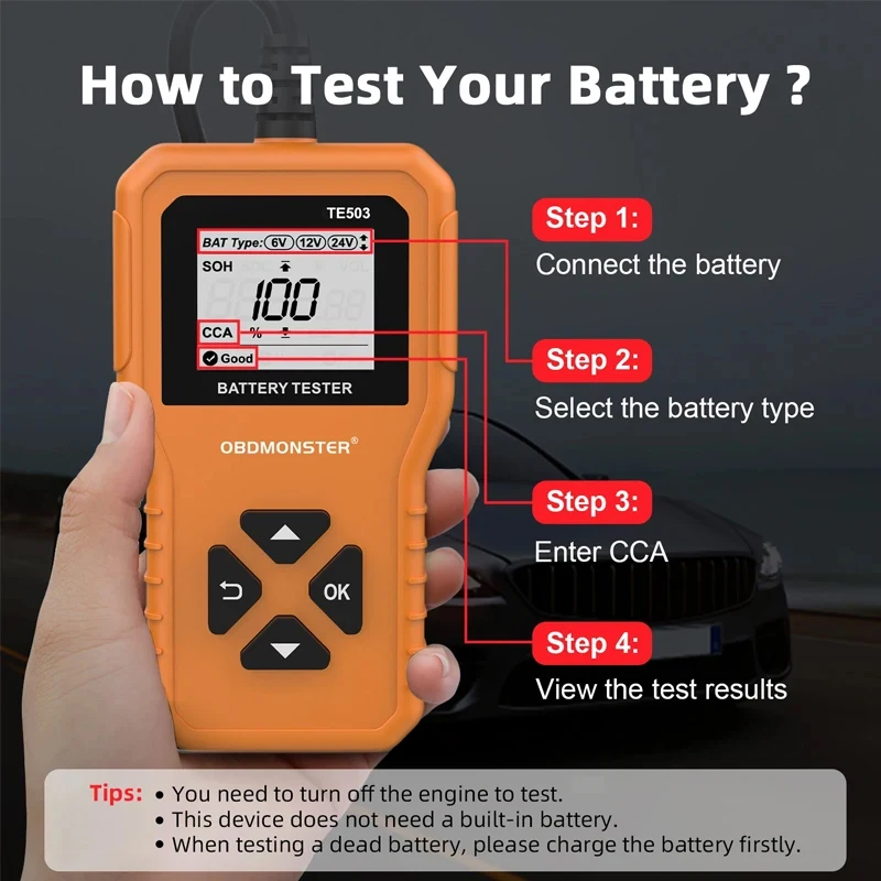 Car Battery Tester 100-2200 CC - Workshop Tools Automotive ulasan dan harga